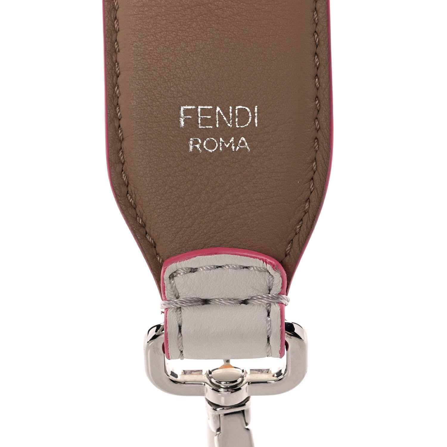 Fendi Vitello Dolce Plexiglass Bi-Color Studded Strap You White Ice Cuoio Multicolor 3 of 4