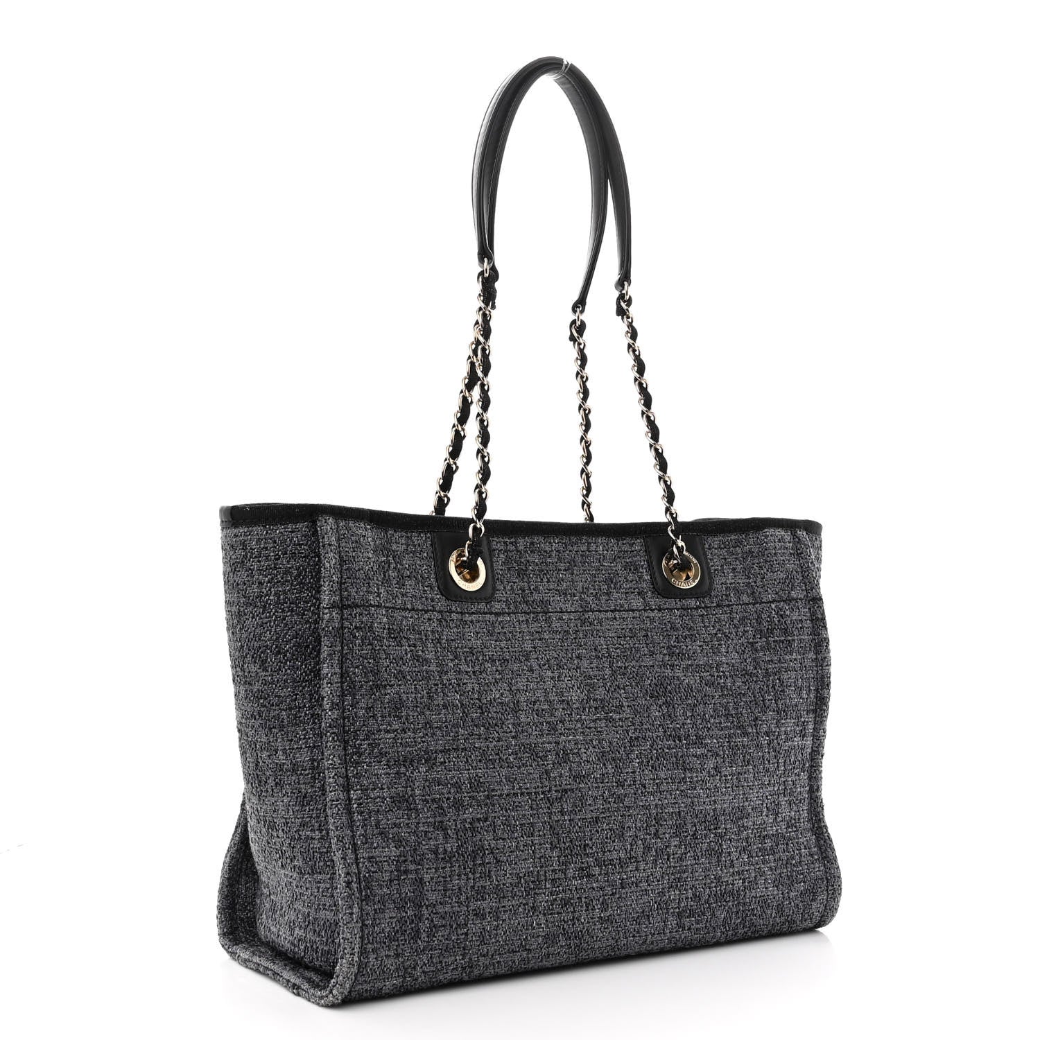 Chanel Lurex Boucle Small Deauville Tote Black 2 of 9