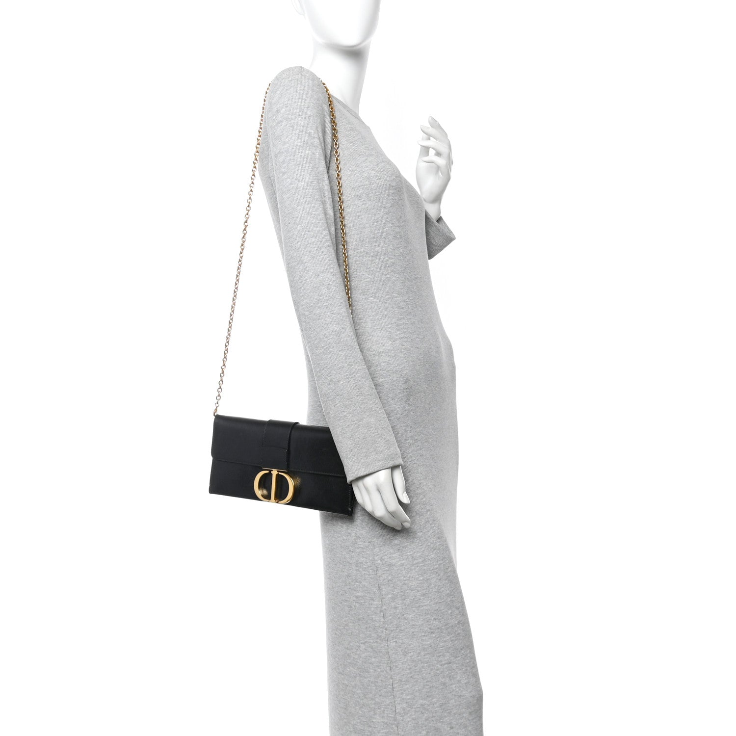 Christian Dior Calfskin 30 Montaigne Chain Pouch Black 2 of 10