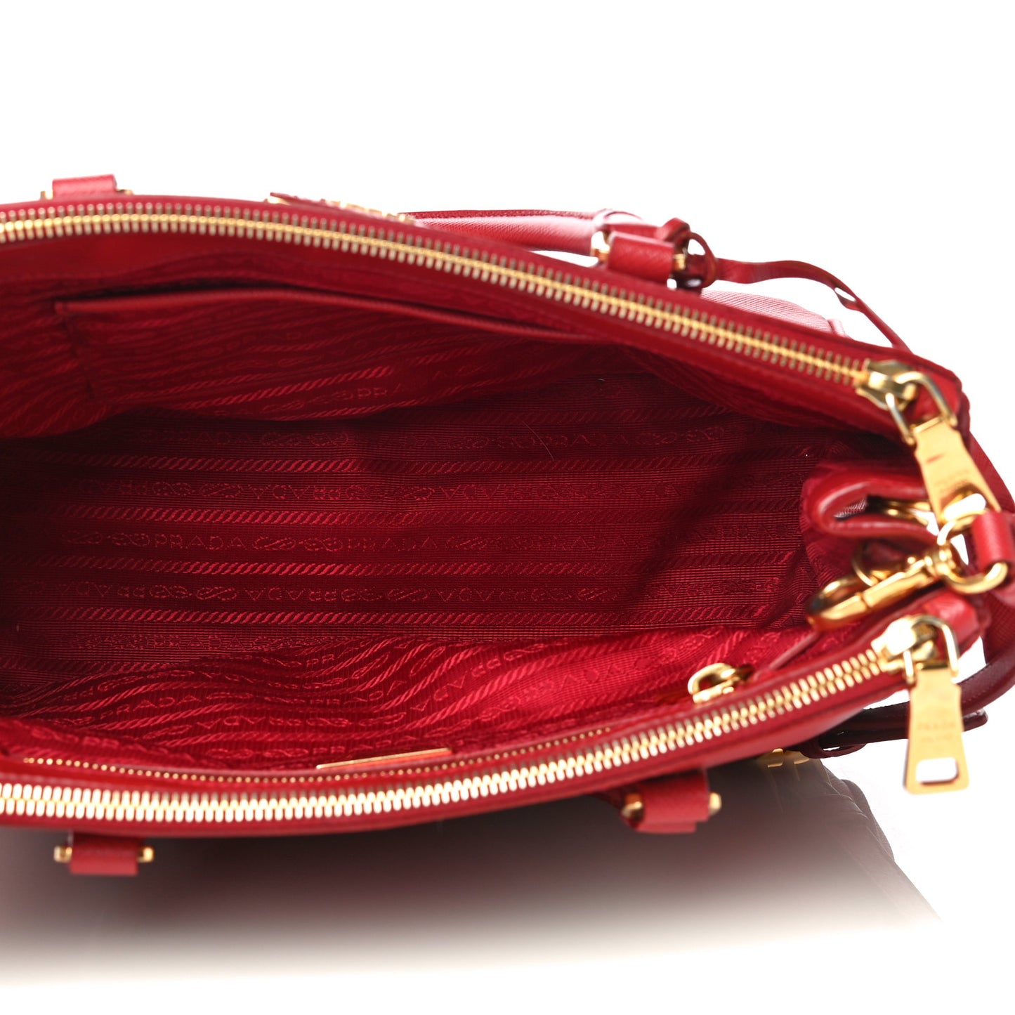Saffiano Small Galleria Double Zip Tote Fuoco