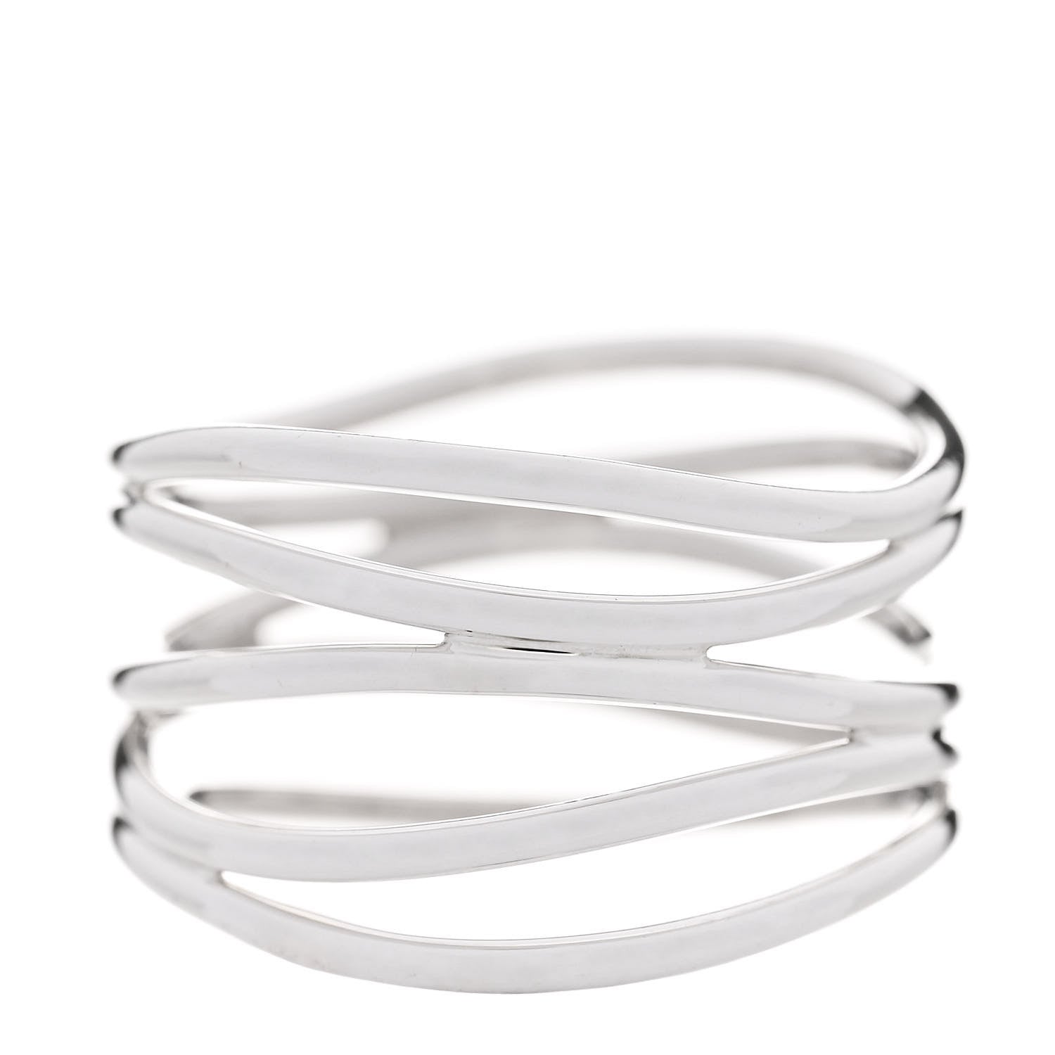 Tiffany Sterling Silver Elsa Peretti 5 Row Wave Ring 53 6.5 1 of 4