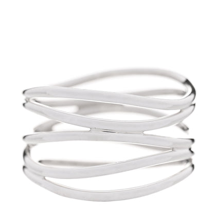 Tiffany Sterling Silver Elsa Peretti 5 Row Wave Ring 53 6.5 1 of 4
