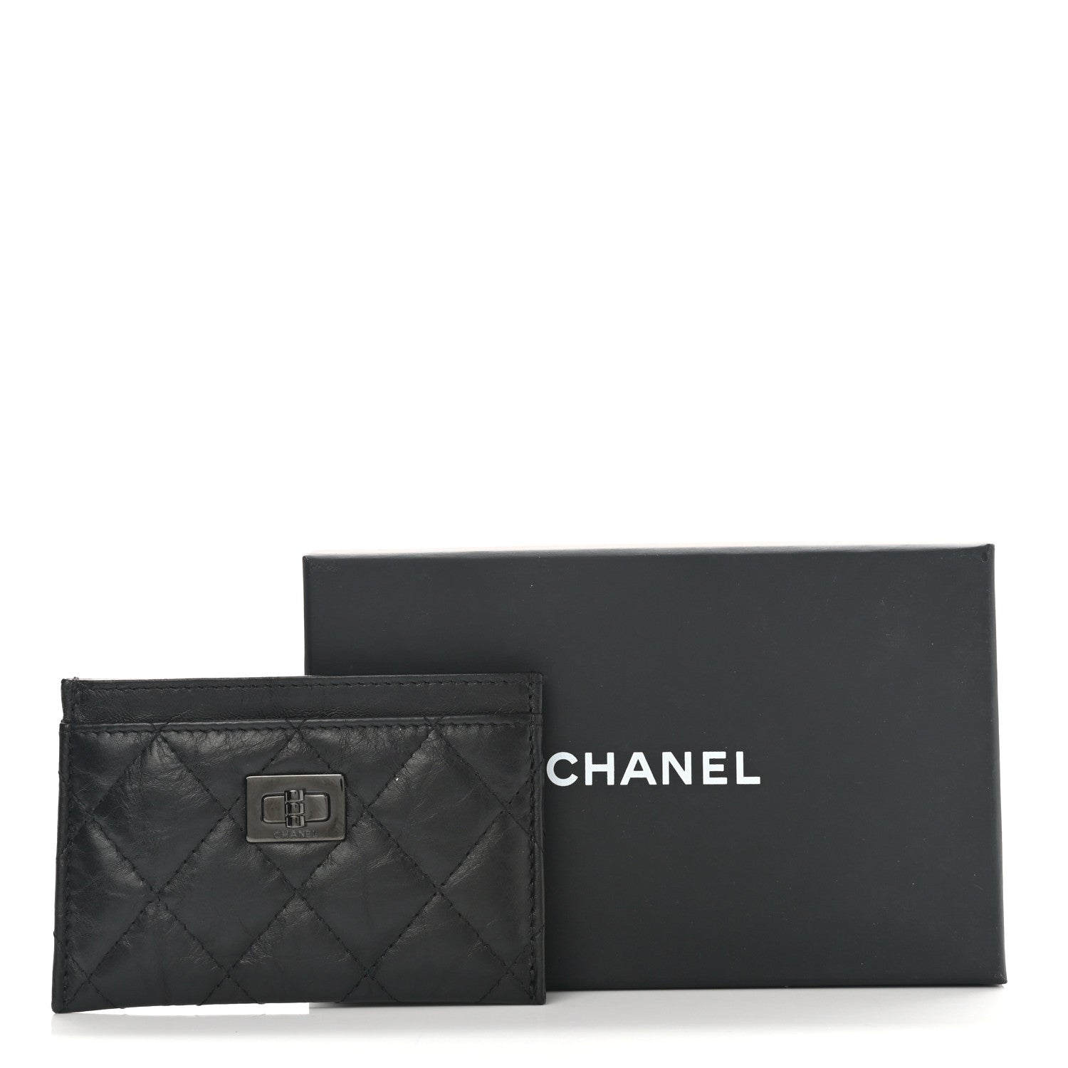 Chanel Aged Calfskin Quilted Reissue Card Holder So Black 9 of 9