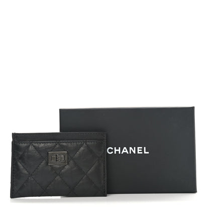 Chanel Aged Calfskin Quilted Reissue Card Holder So Black 9 of 9
