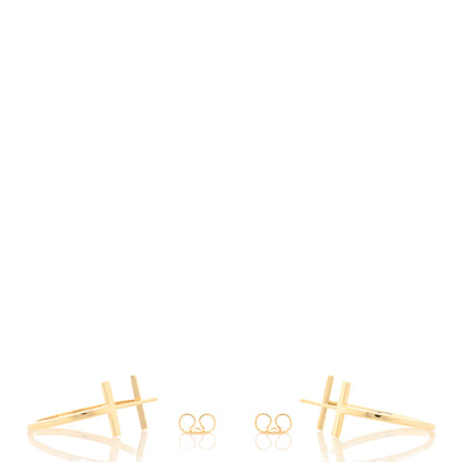 Tiffany 18K Yellow Gold Medium T Wire Hoop Earrings 3 of 4