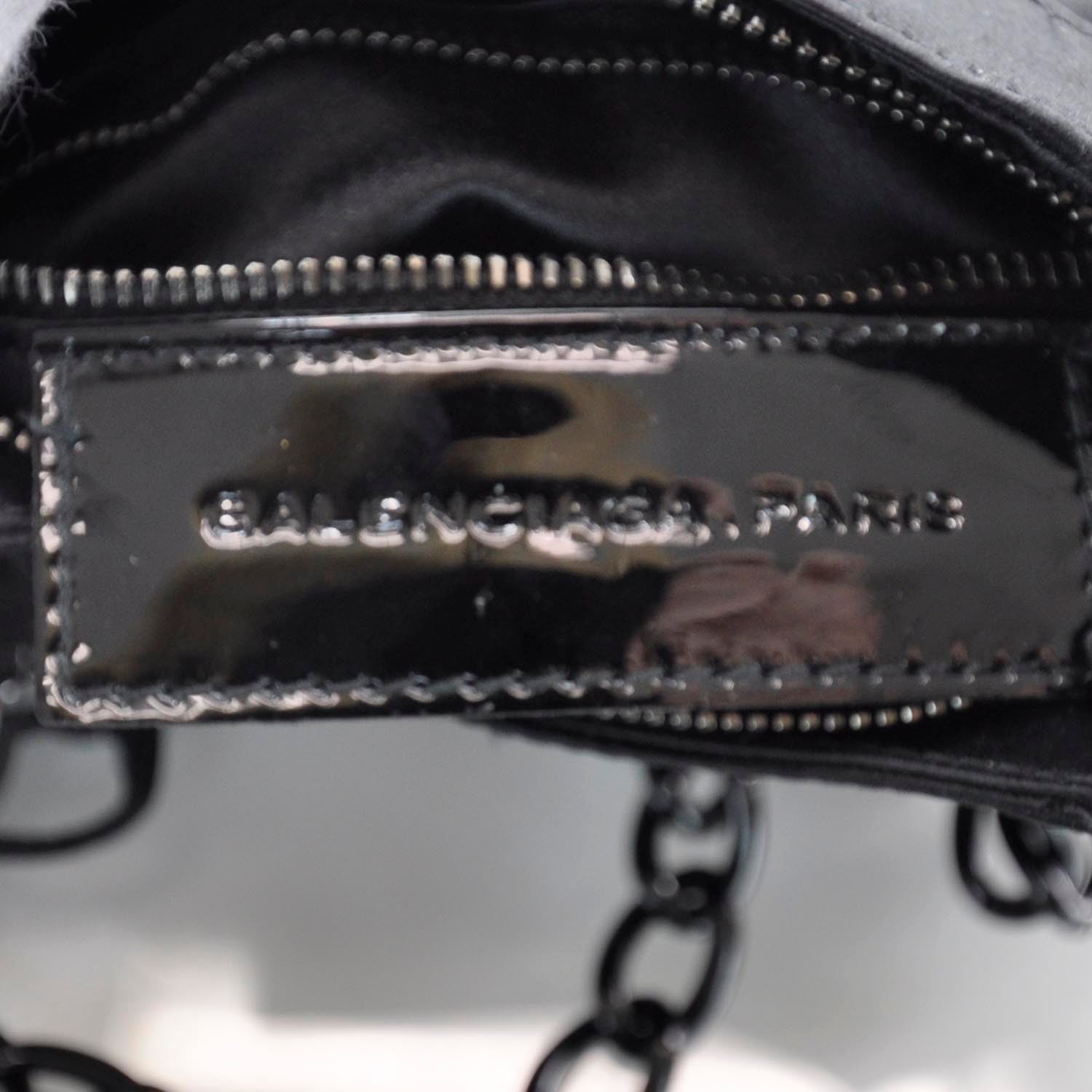 Balenciaga Satin Classique Shoulder Bag Black 6 of 7