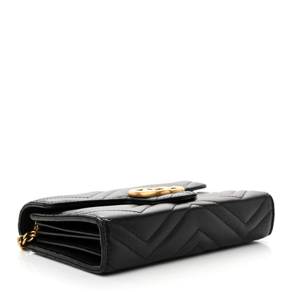 Gucci Calfskin Matelasse GG Marmont Chain Wallet Black 4 of 13