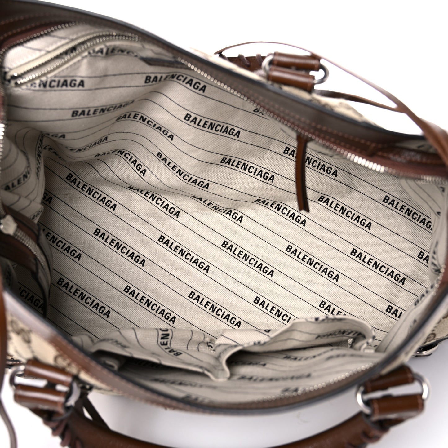 X GUCCI GG Monogram Azalea Calfskin Neo Classic Silver Hardware Medium City Beige Ebony Brown Sugar