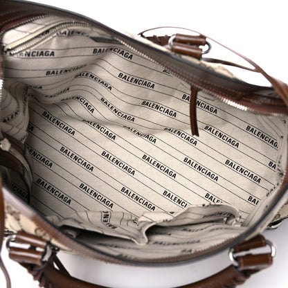 Balenciaga X GUCCI GG Monogram Azalea Calfskin Neo Classic Silver Hardware Medium City Beige Ebony Brown Sugar 5 of 10
