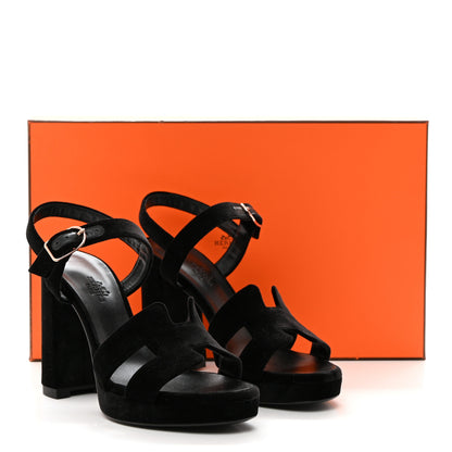 Hermes Velvet Jazz 90 Sandals 39 Black 9 of 9