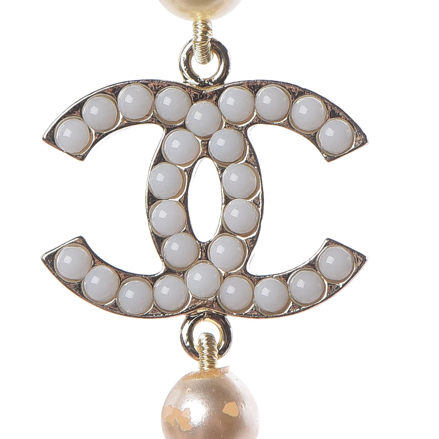 Chanel Pearl CC Long Necklace Gold 4 of 6