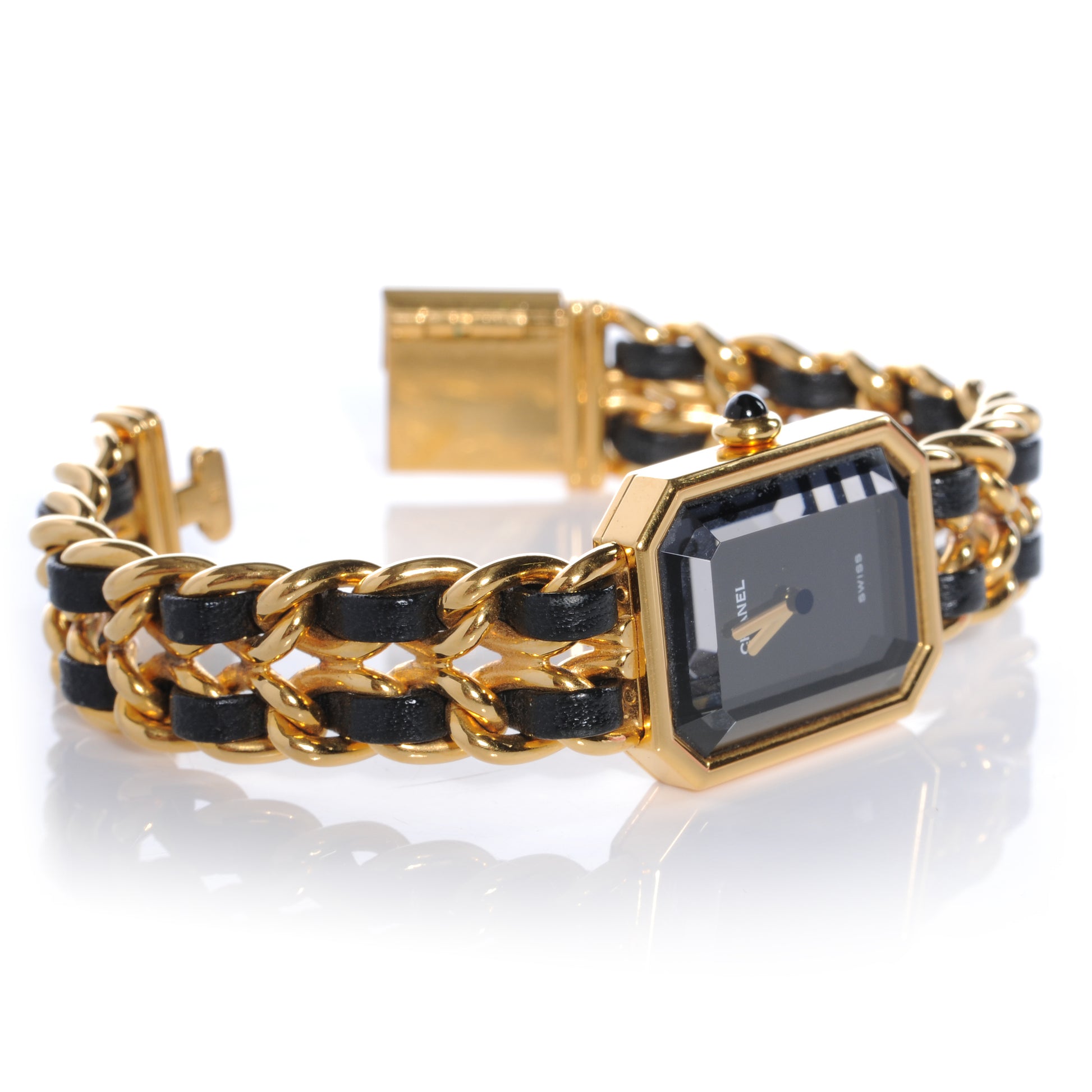 Chanel Stainless Steel Lambskin 20mm Chain Premiere Quartz Watch Gold M 5 of 8