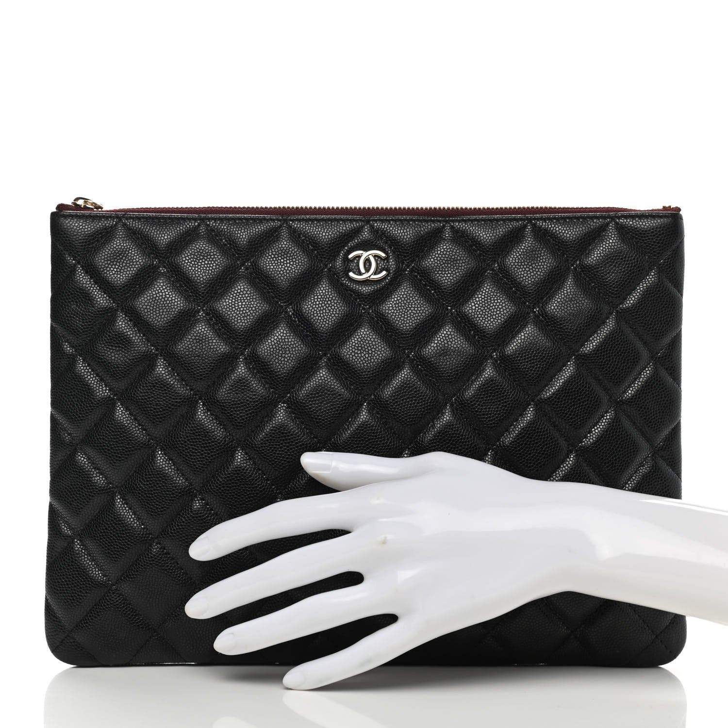 Chanel Caviar Quilted Medium Cosmetic Case Black 2 of 8