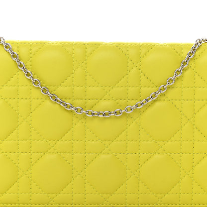 Christian Dior Lambskin Cannage Lady Dior Convertible Clutch Vert Acide 7 of 9