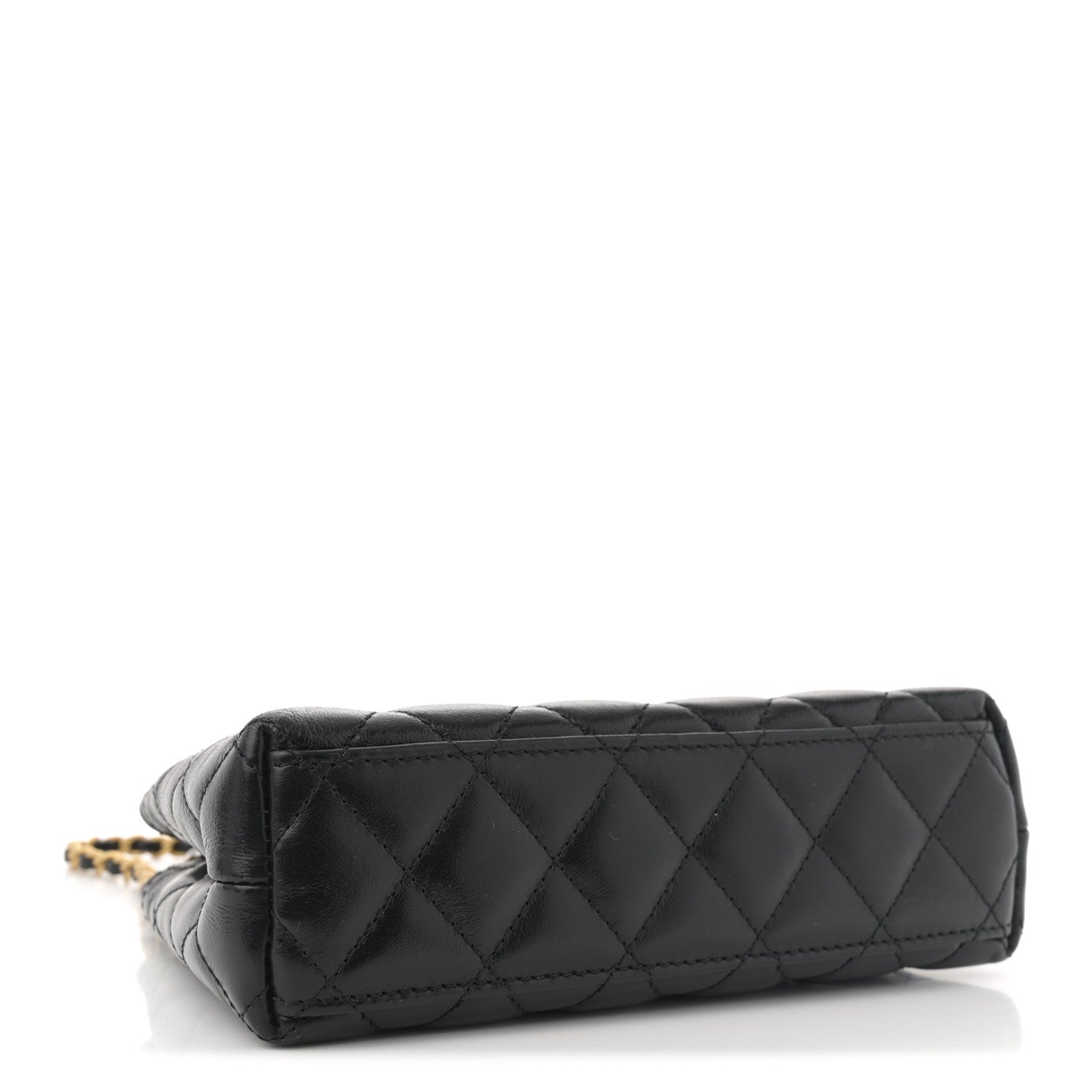 Chanel Shiny Aged Calfskin Quilted Nano Kelly Shopper Black 6 of 21