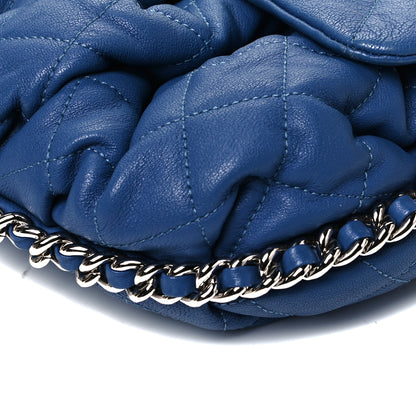 Chanel Washed Lambskin Quilted Medium Chain Around Messenger Blue 9 of 9