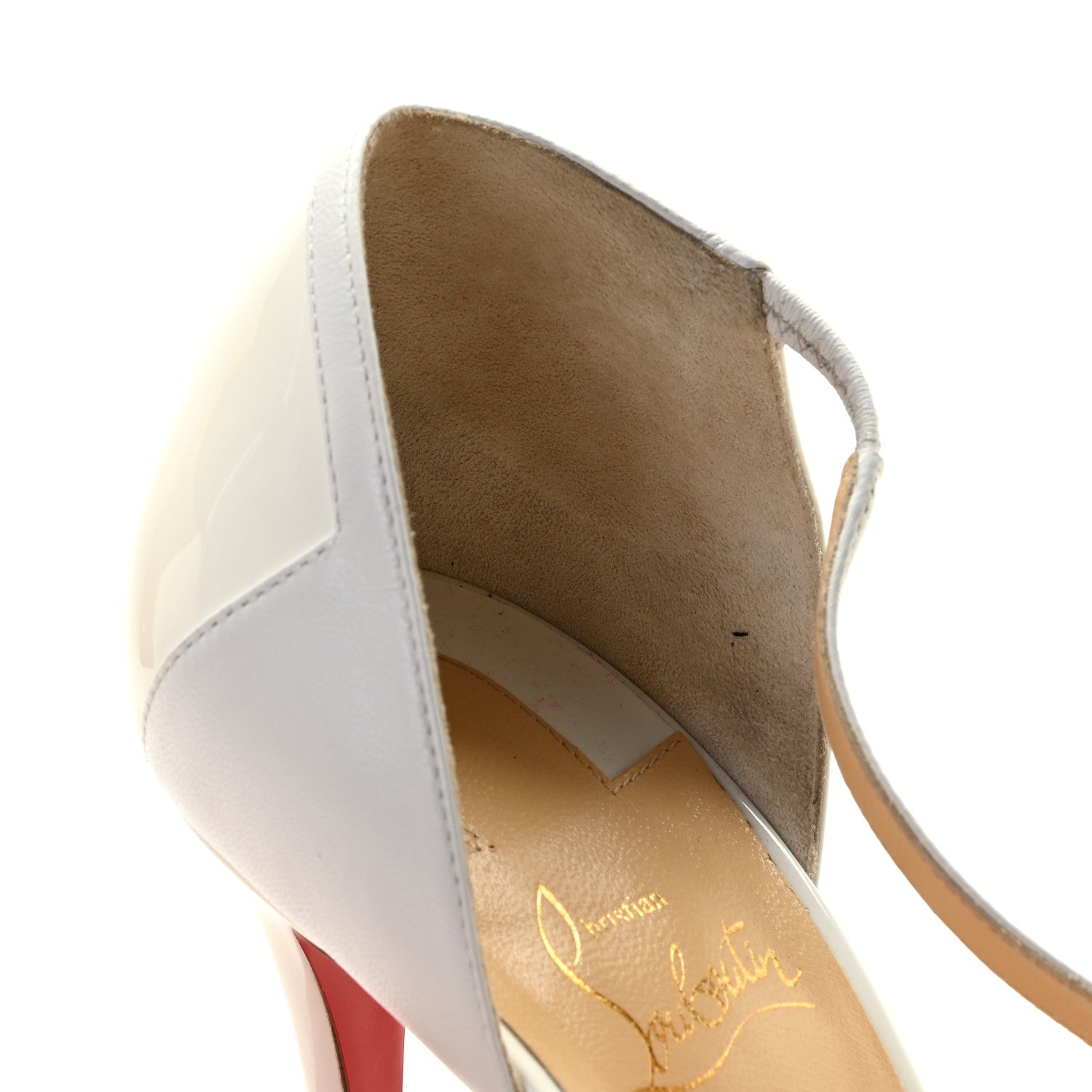 Christian Louboutin Patent Kid Round And Square 100 Pumps 41 Bianco 9 of 15