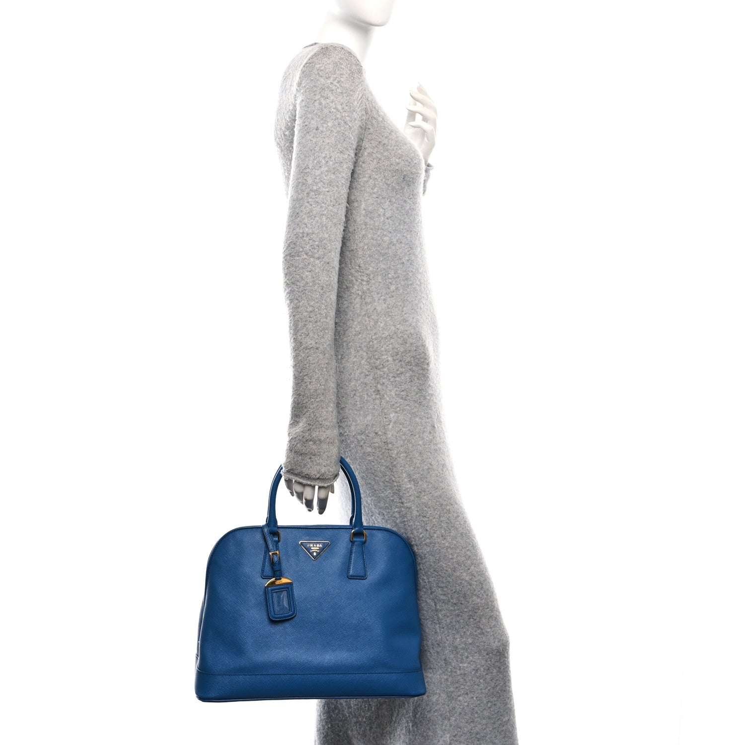Prada Saffiano Lux Medium Promenade Tote Cobalto 2 of 11