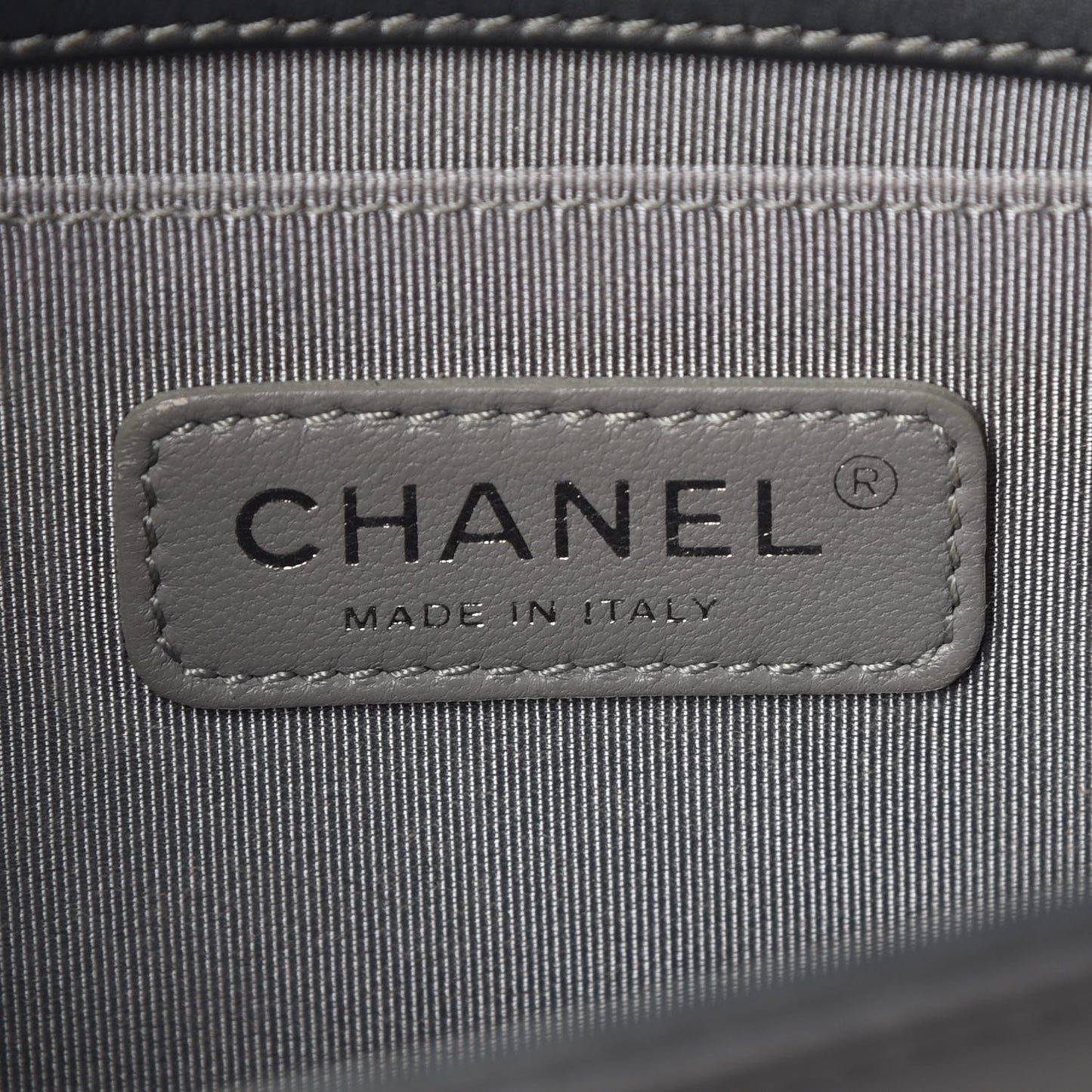 Metallic Calfskin Quilted Medium Boy Flap Dark Silver