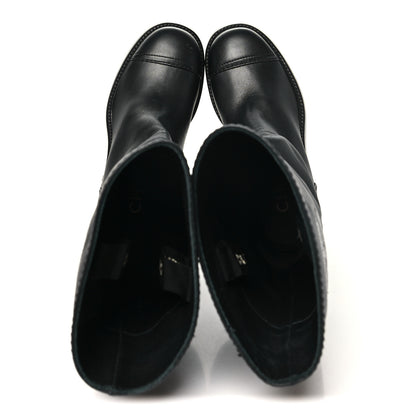 Chanel Calfskin Cap Toe High Boots 35 Black 2 of 9