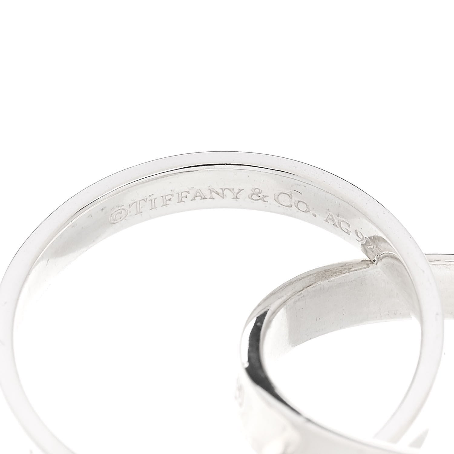 Tiffany Sterling Silver 1837 Interlocking Circles Ring 54 7 4 of 4