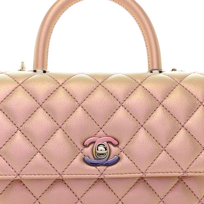 Chanel Iridescent Caviar Quilted Mini Coco Handle Flap Pink 5 of 10