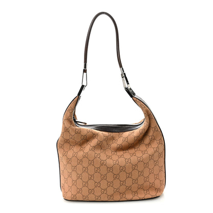 Gucci Denim Monogram Medium Hobo Brown 1 of 10