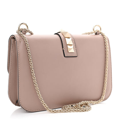 Valentino Garavani Vitello Medium Glam Lock Rockstud Flap Poudre 2 of 10
