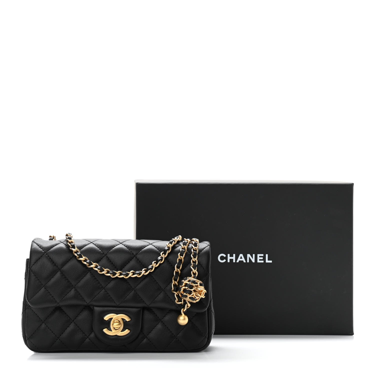 Chanel Lambskin Quilted Mini Rectangular Pearl Crush Flap Black 10 of 10