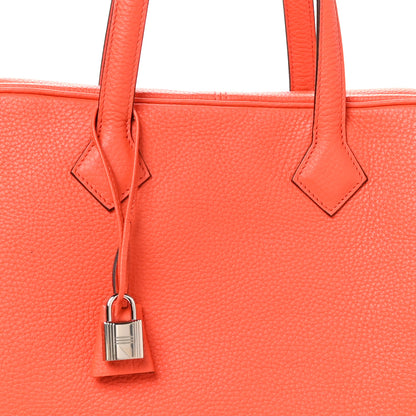 Hermes Taurillon Clemence Victoria II 35 Orange Poppy 8 of 10