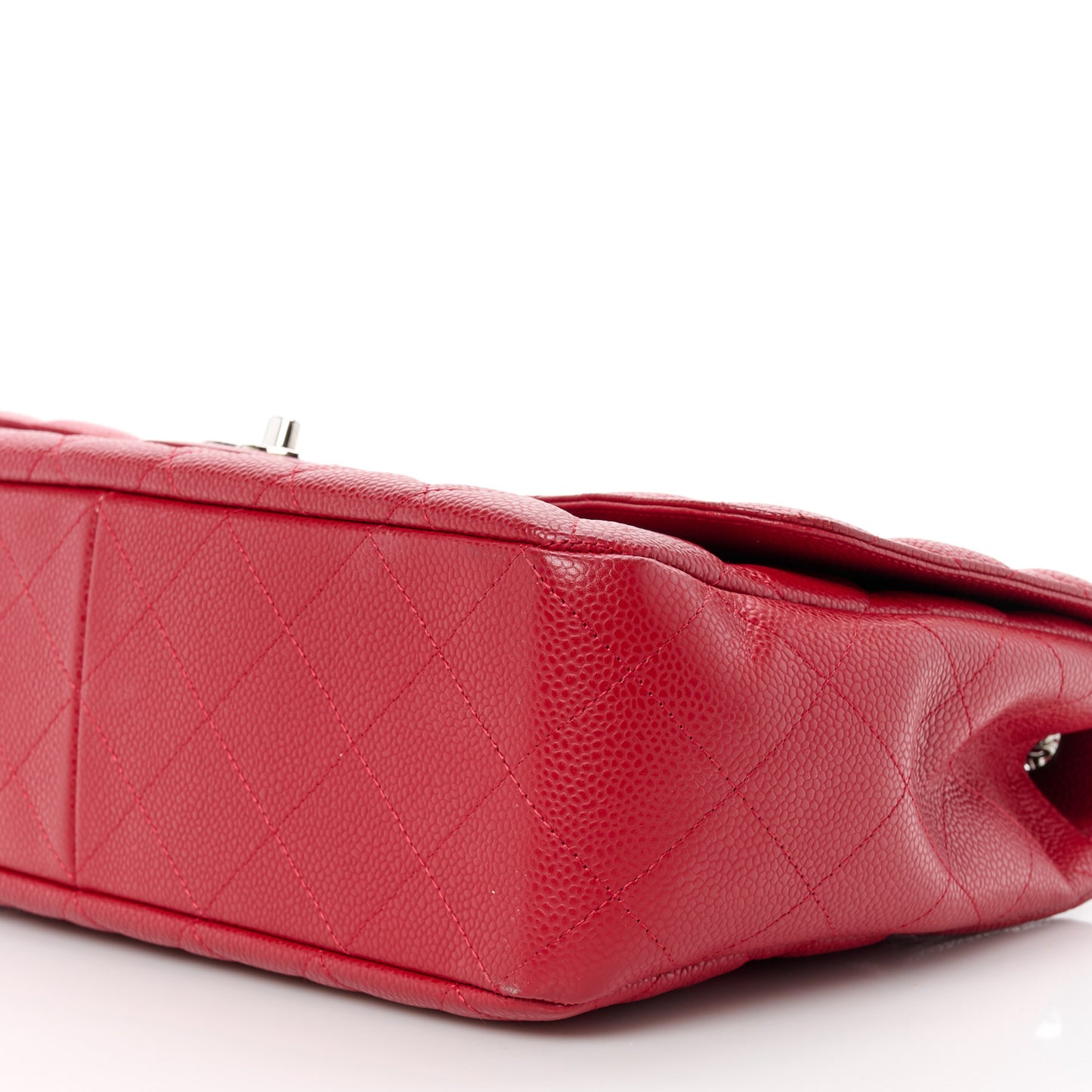 Caviar Quilted Jumbo Single Flap Red