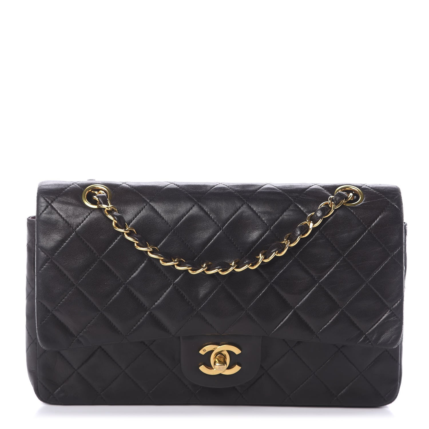 Chanel Lambskin Quilted Medium Double Flap Black 1 of 8