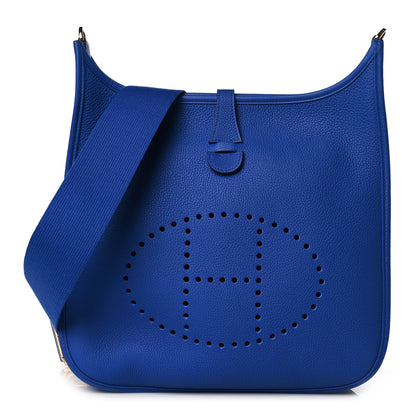 Hermes Taurillon Clemence Evelyne III PM Bleu Royal 1 of 10