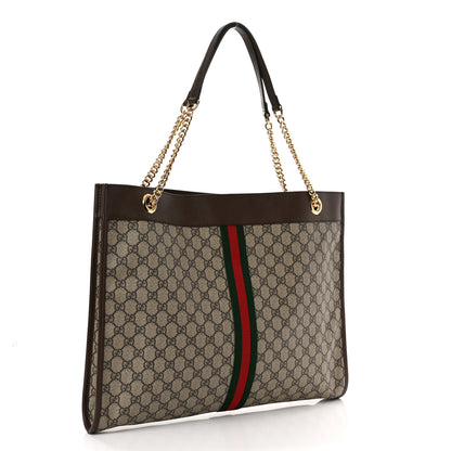 Gucci GG Supreme Monogram Large Rajah Chain Tote Beige New Acero 3 of 10