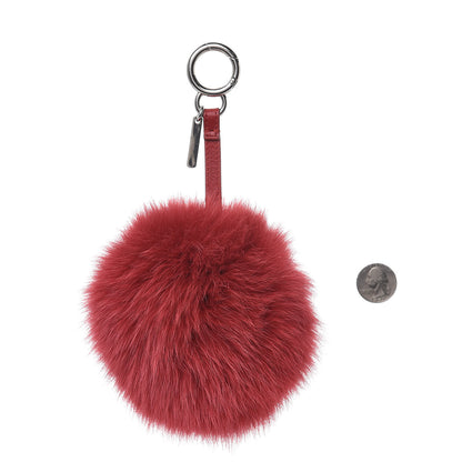 Fendi Fox Fur Shiny Nappa Bi-Color A ABCharm Bag Charm Rosso Chiaro Moro Strawberry 2 of 3
