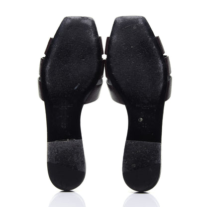 Saint Laurent Grain De Poudre Nu Pied 05 Slide Sandals 36 Burgundy 9 of 12