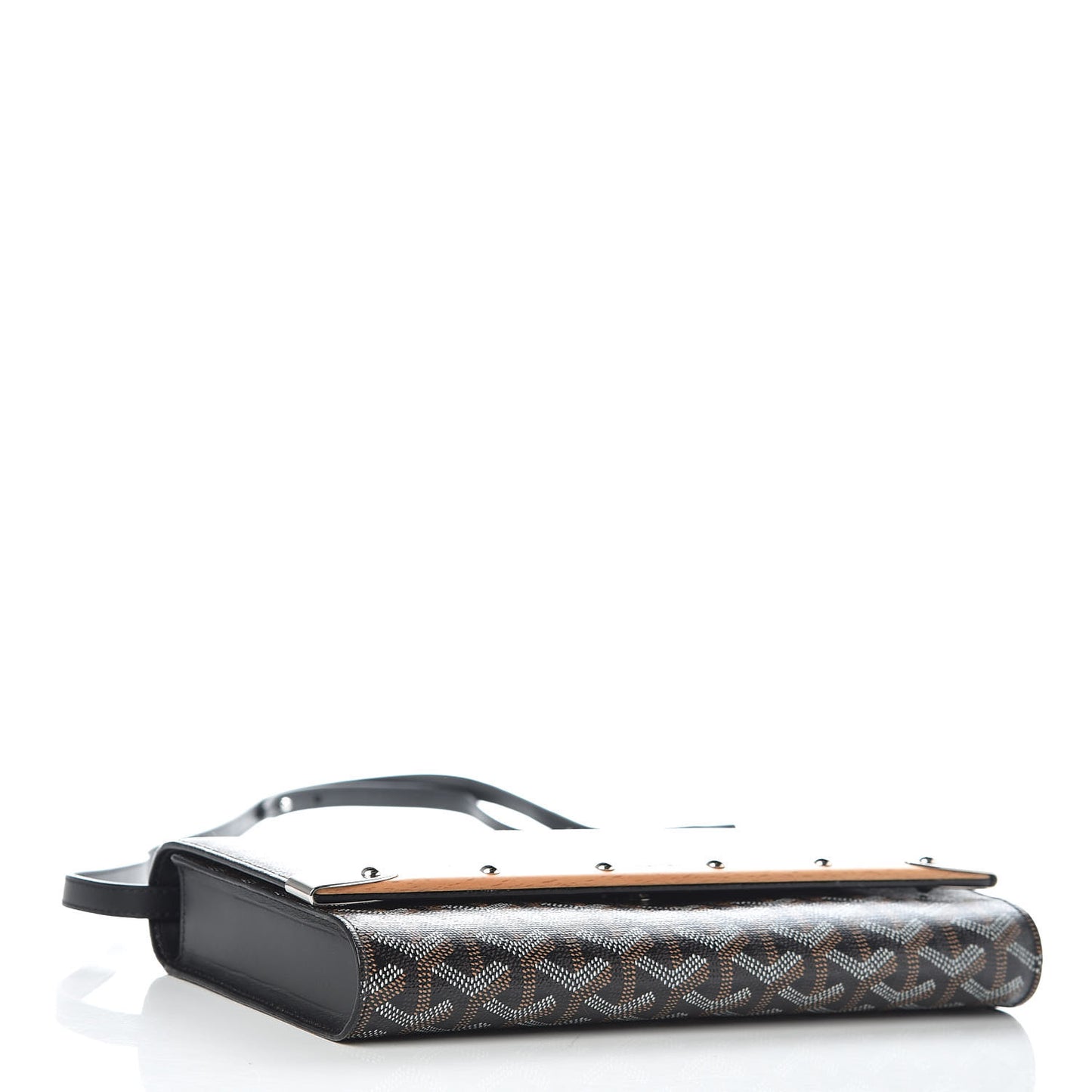 Goyardine Monte Carlo Bois Clutch With Strap Black