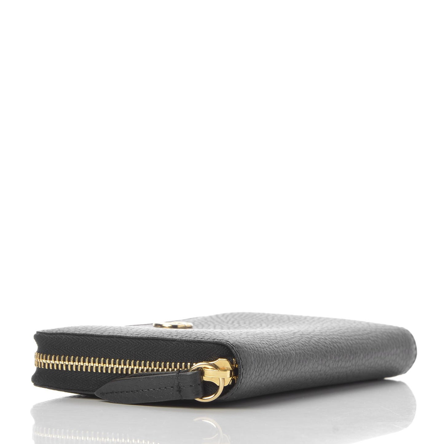 Dollar Calfskin GG Marmont Zip Around Wallet Black