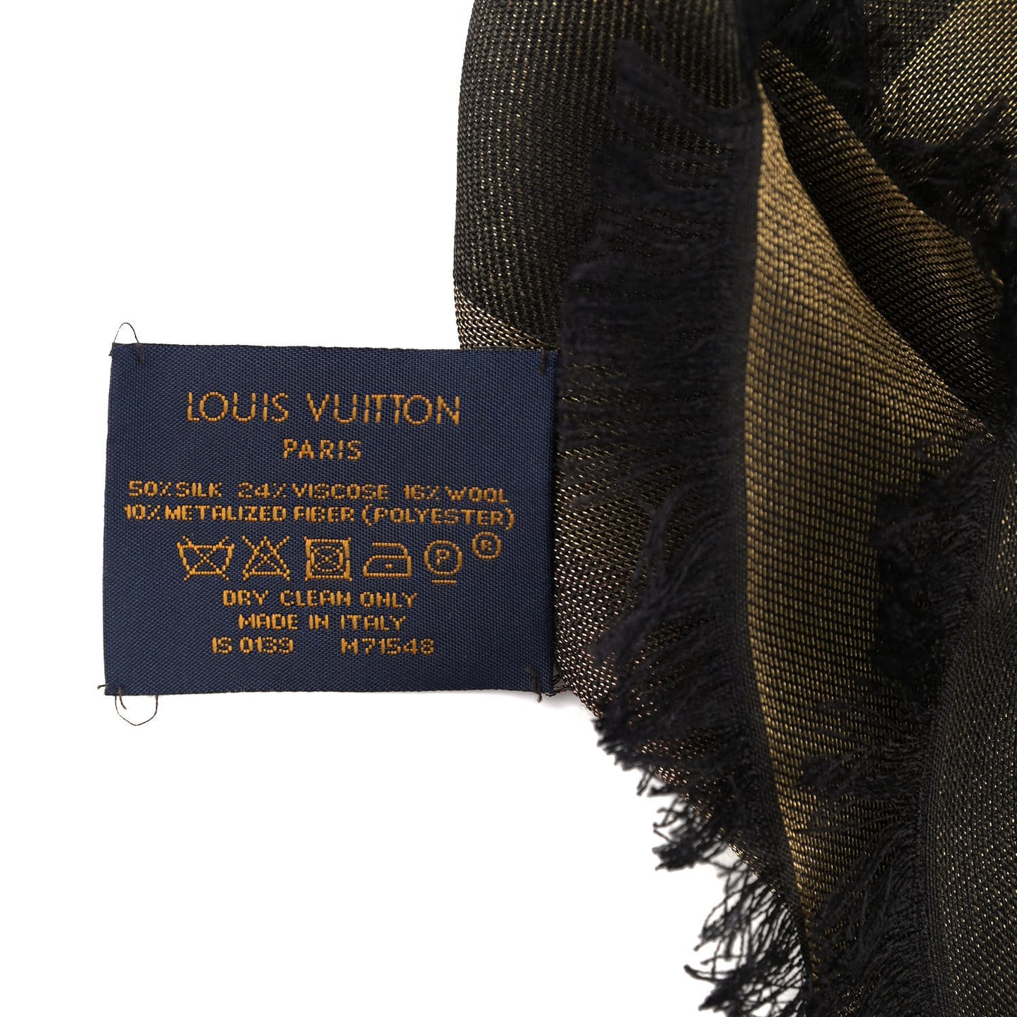 Silk Lurex Wool So Shine Monogram Shawl Black