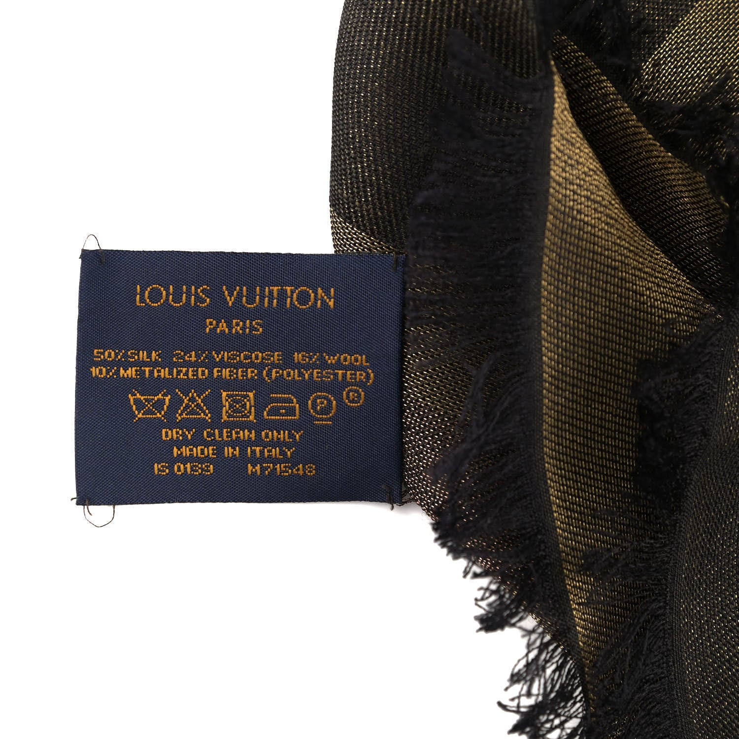 Louis Vuitton Silk Lurex Wool So Shine Monogram Shawl Black 3 of 3