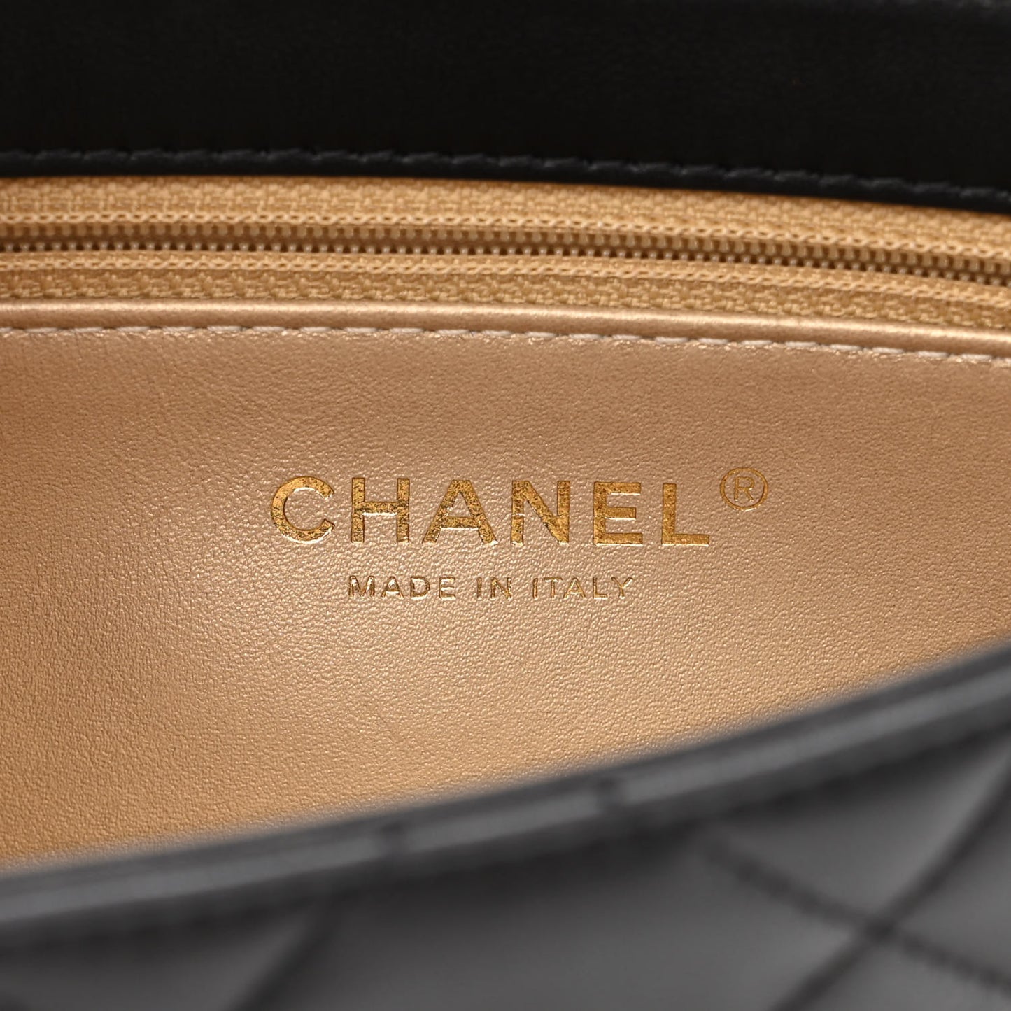 Lambskin Quilted CC Crystal Logo Chain Flap Black