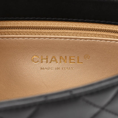 Chanel Lambskin Quilted CC Crystal Logo Chain Flap Black 6 of 12
