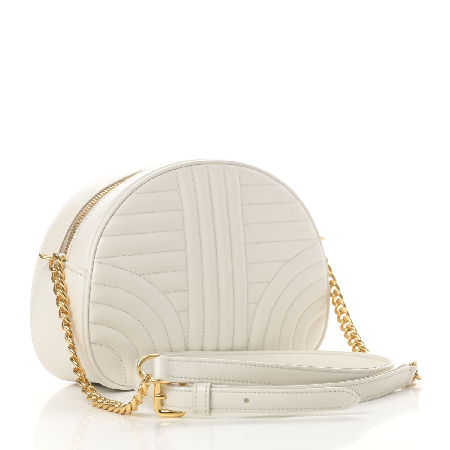 Prada Soft Calfskin Impunture Diagramme Dome Crossbody Bag White 3 of 12