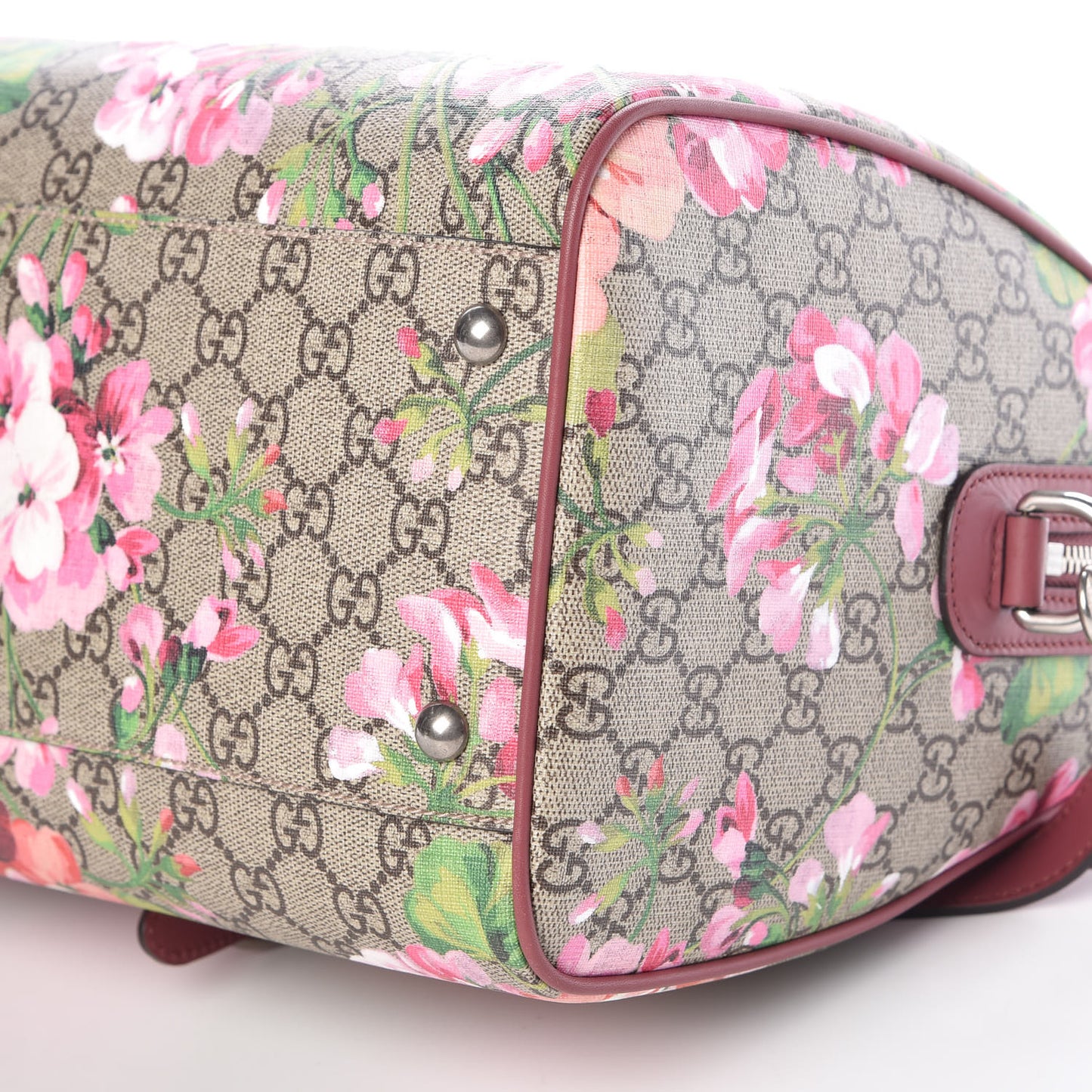 GG Supreme Monogram Blooms Medium Boston Beige Multicolor Dry Rose