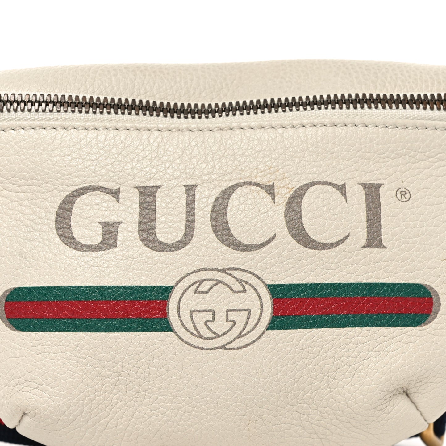 Grained Calfskin Small Logo Belt Bag White