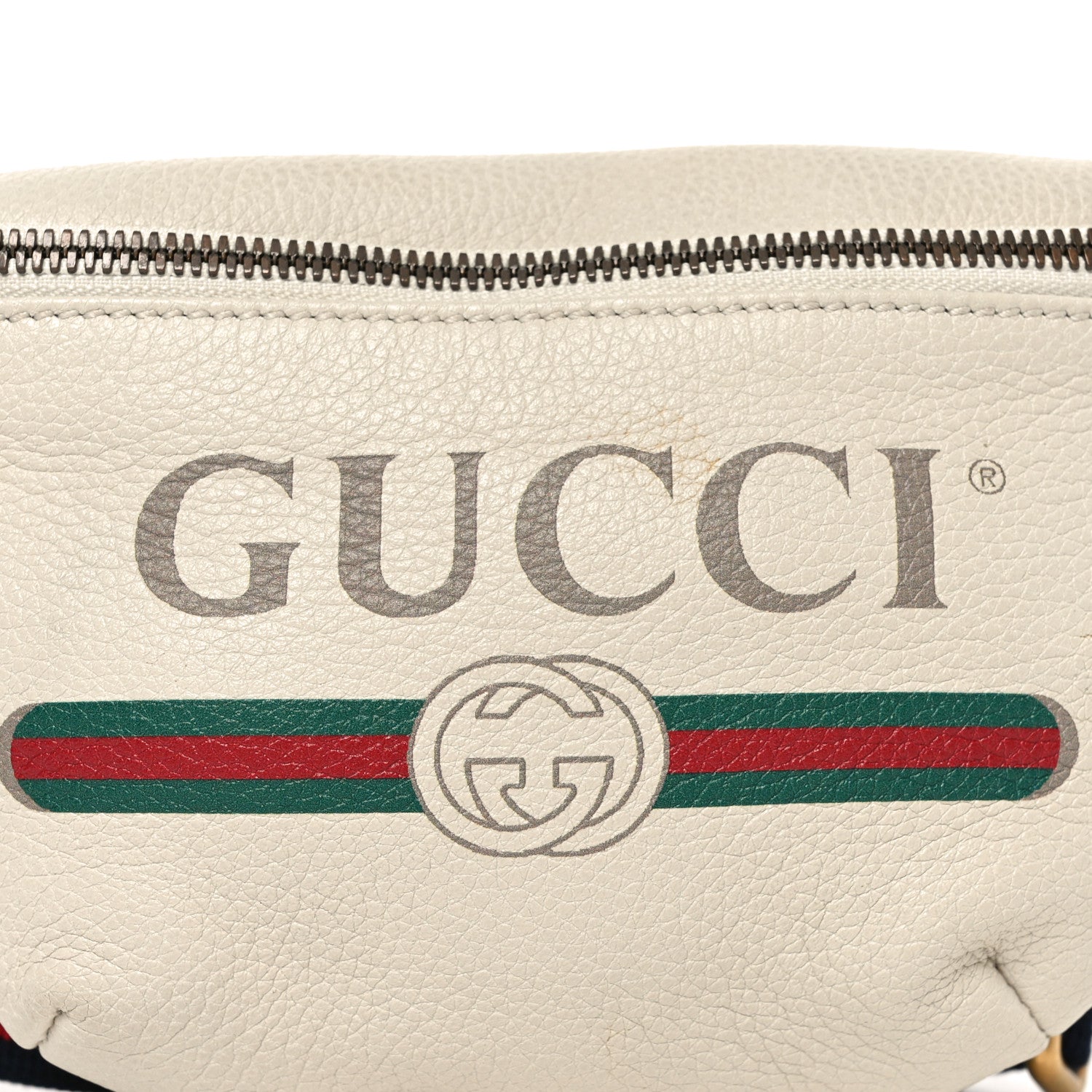 Gucci Grained Calfskin Small Logo Belt Bag White 7 of 9