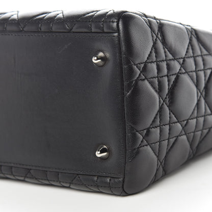 Christian Dior Lambskin Cannage Medium Lady Dior Black 6 of 9