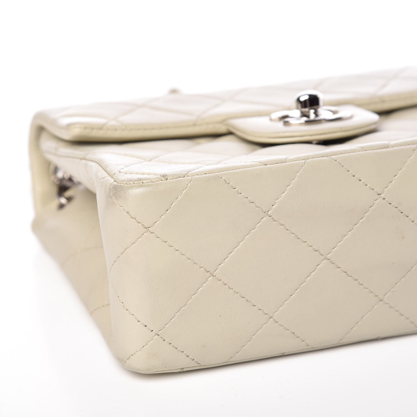 Lambskin Quilted Mini Square Flap Grey