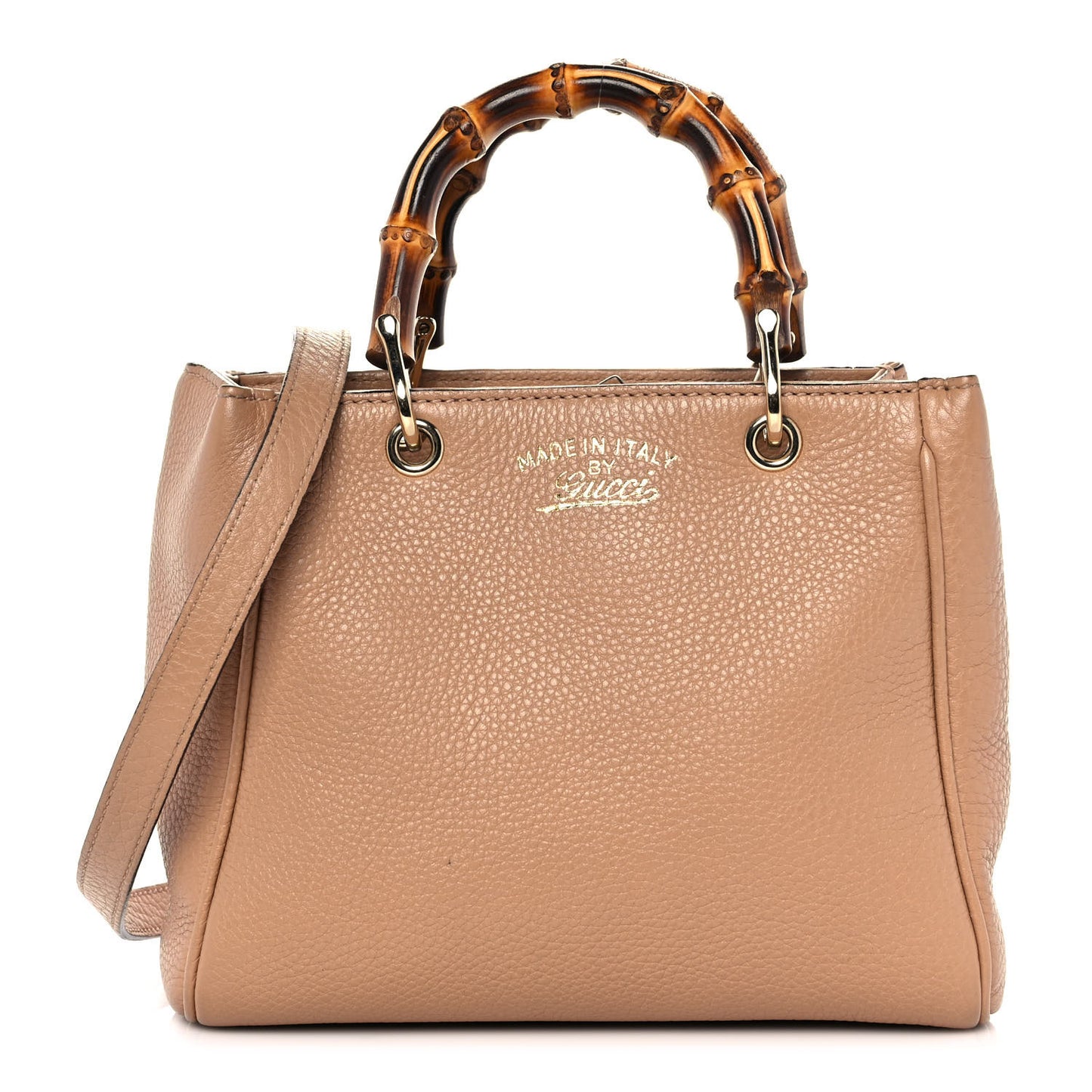 Cellarius Calfskin Mini Bamboo Shopper Tote Camelia