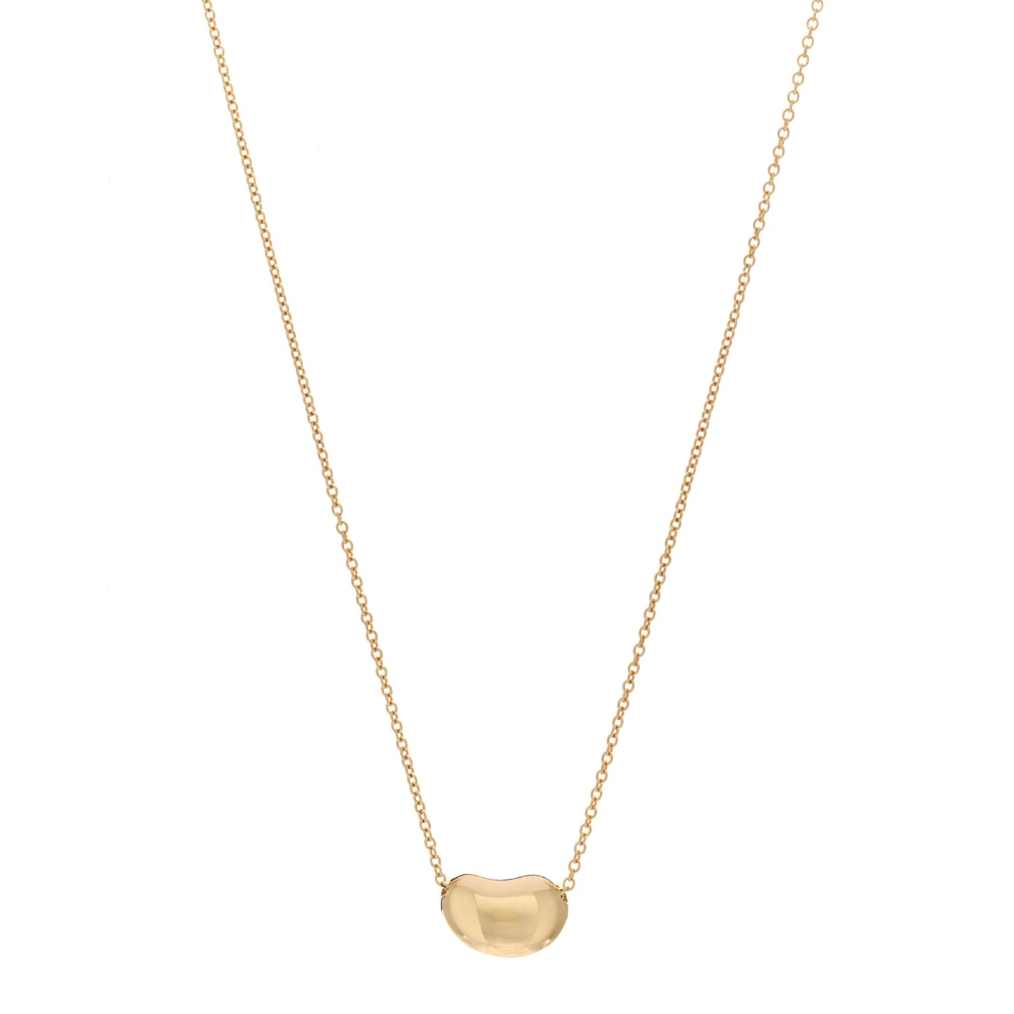 18K Yellow Gold 12mm Elsa Peretti Bean Pendant Necklace